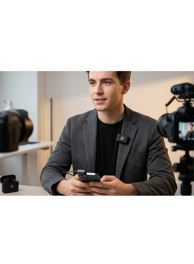 ام 2 ميكروفون لاسلكي  M2 لافالير USB-C للتصوير والفيديو والبث المباشر – ميكروفون تسجيل احترافي مع عزل ضوضاء وصوت Hi-Fi - Image 2